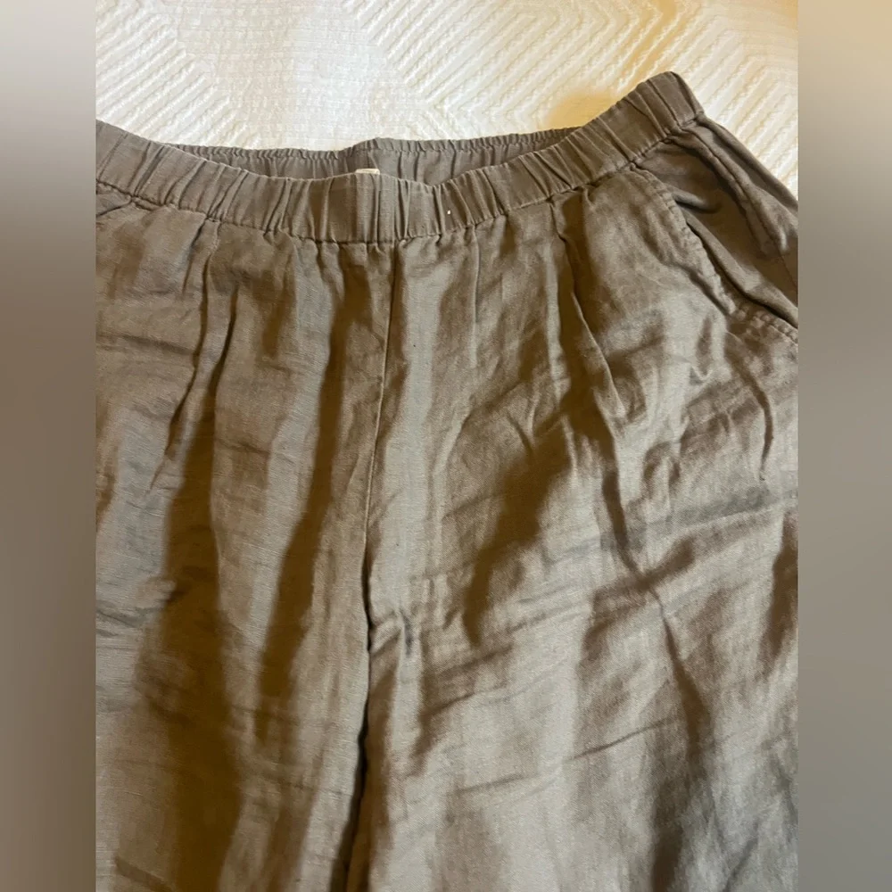 Eileen Fisher - Elastic Waist 100% Organic Cotton Pants - Picture 2 of 4